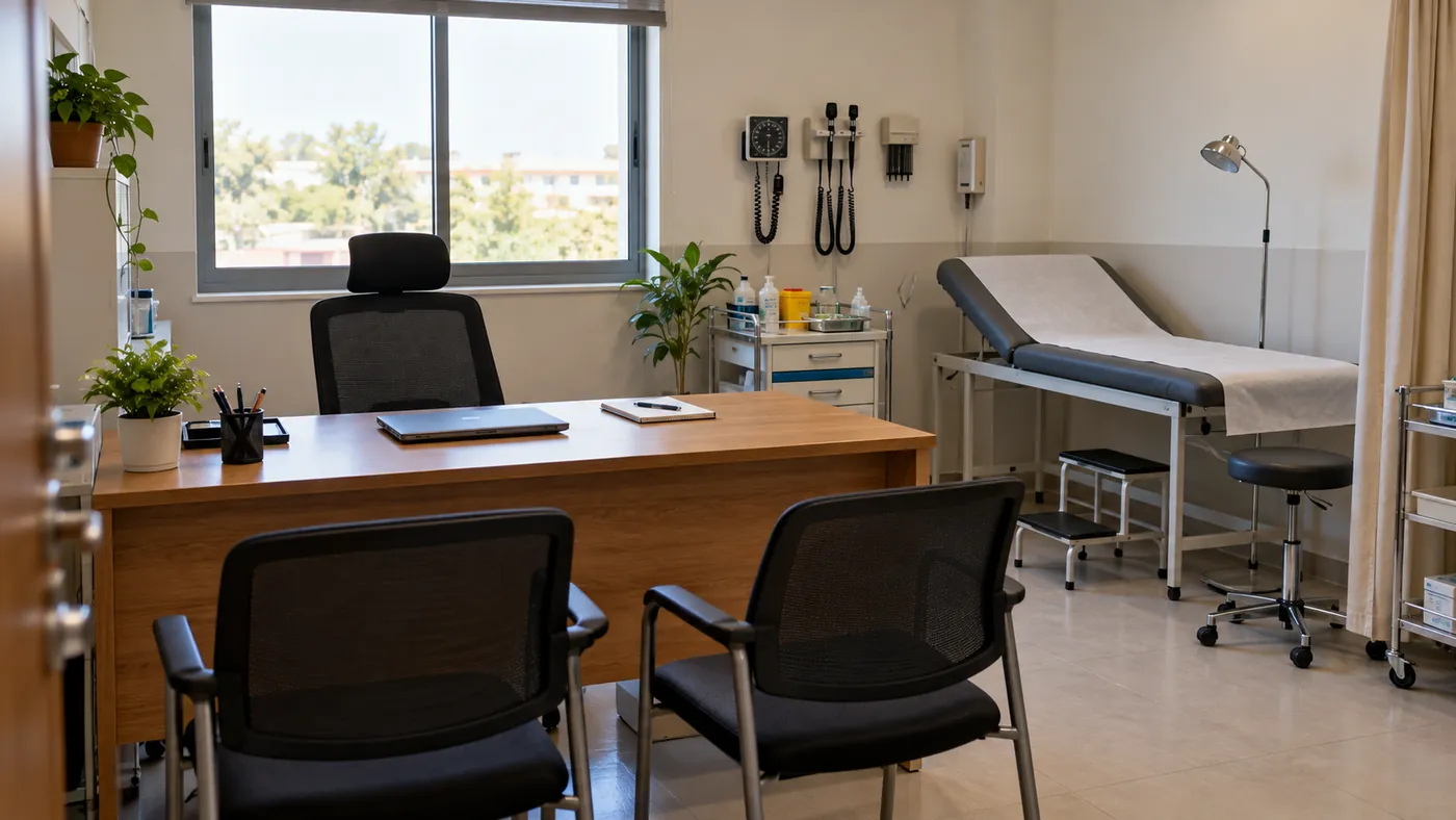 A patient consulting a health professional by video call on a laptop